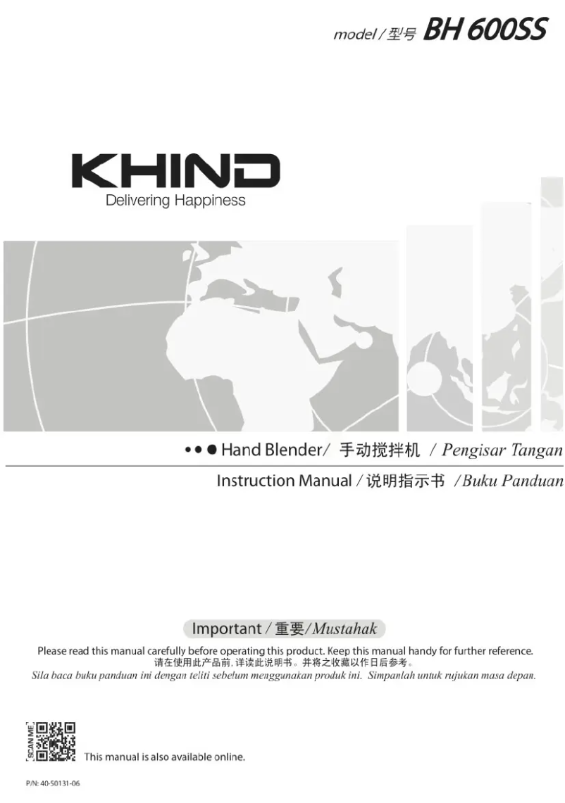 Page n°1 - Manuel utilisateur Khind BH600SS