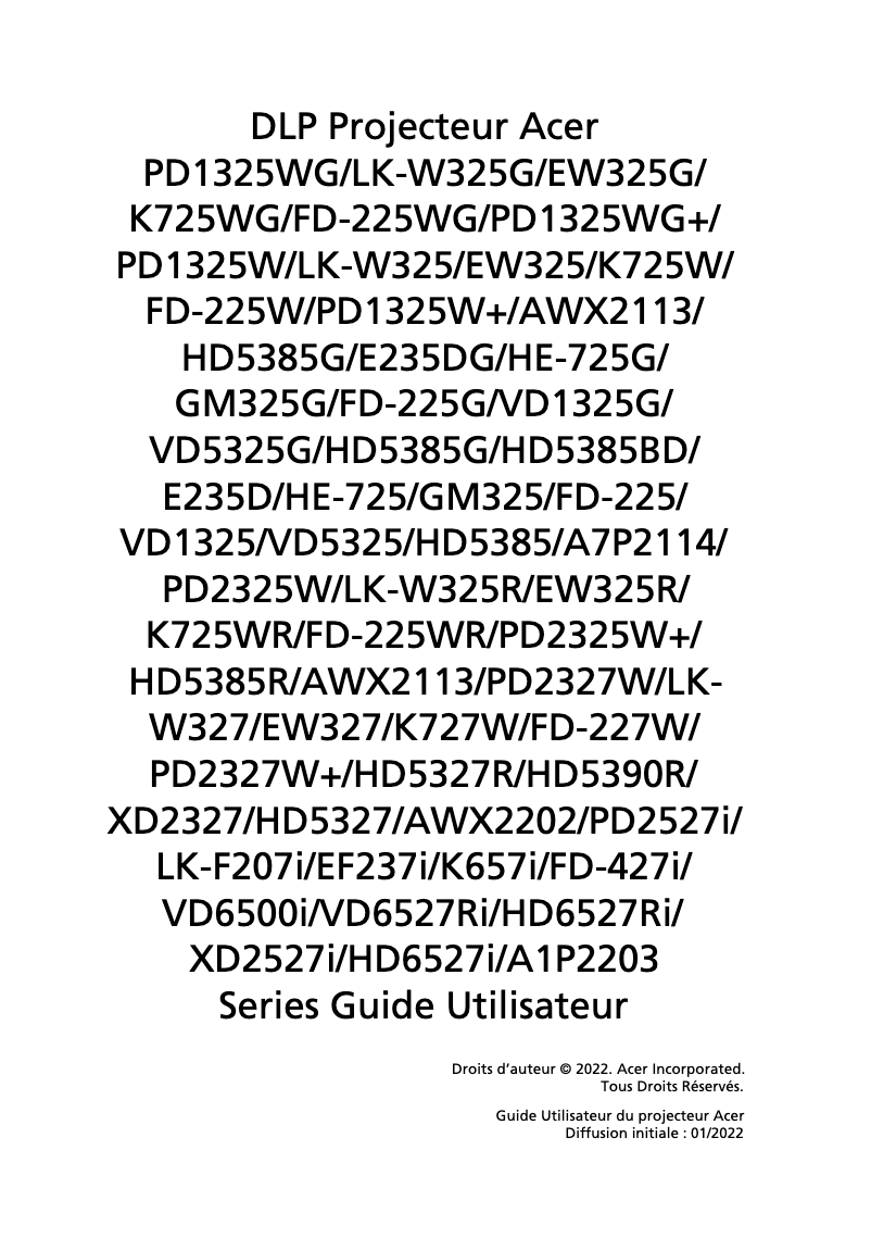 Image de la première page du manuel de l'appareil PD2527i