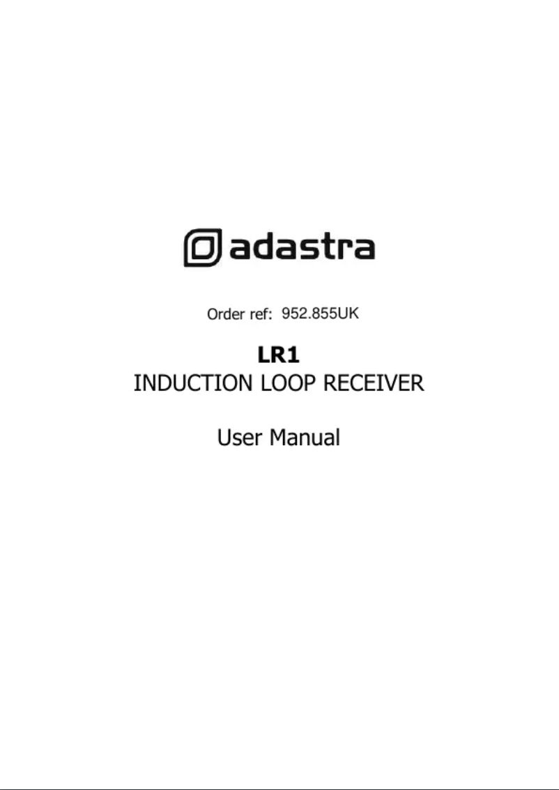 Page n°1 - Manuel utilisateur Adastra LR2