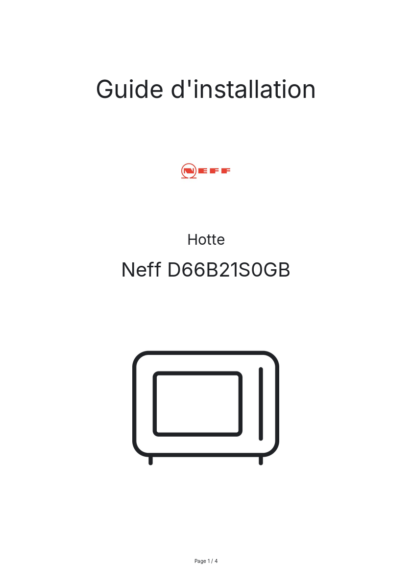 Image de la première page du manuel de l'appareil D66B21S0GB
