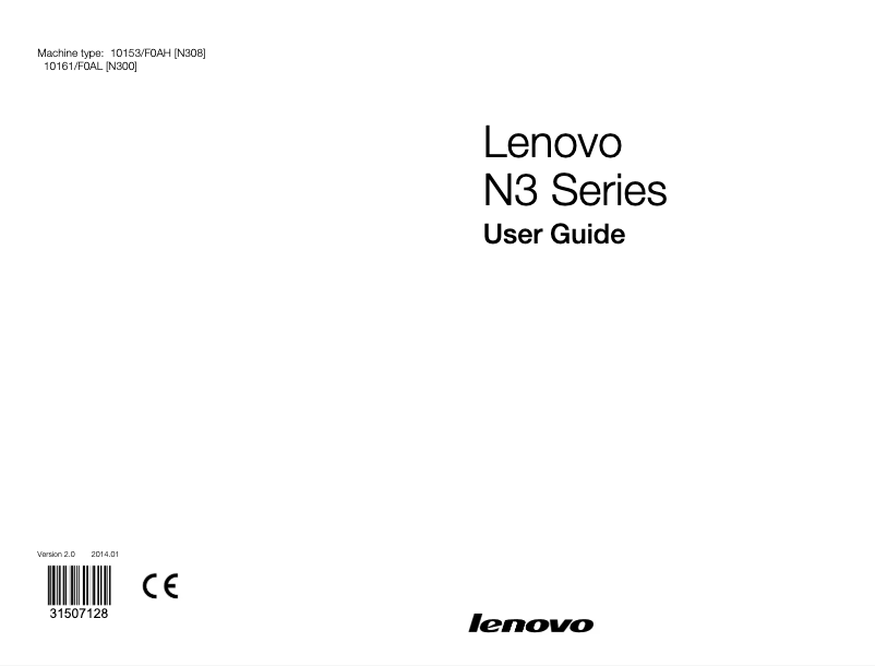 Page 1 de la notice Manuel utilisateur Lenovo N300