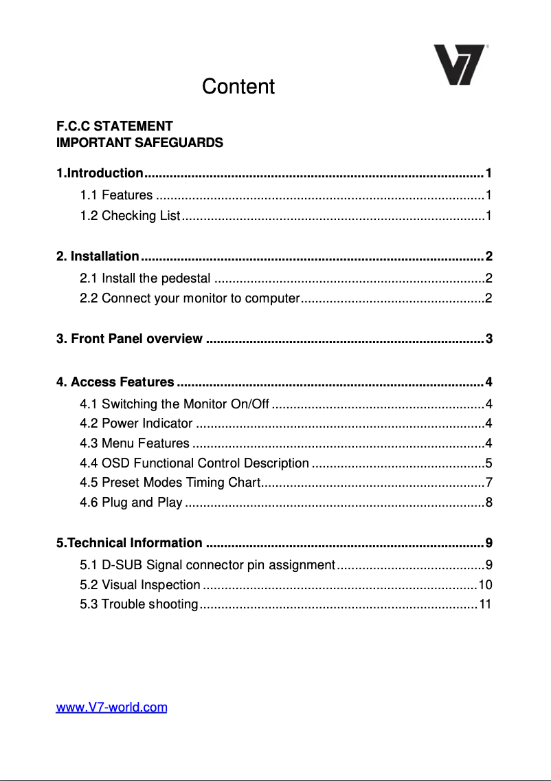 Página 1 del manual Manual de usuario V7 LED236W3R