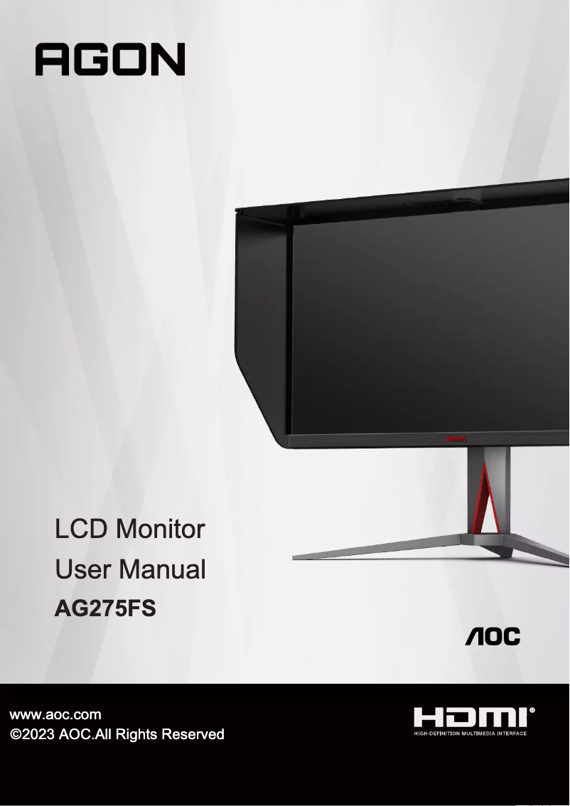 Page n°1 - Manuel utilisateur AOC AGON AG275FS