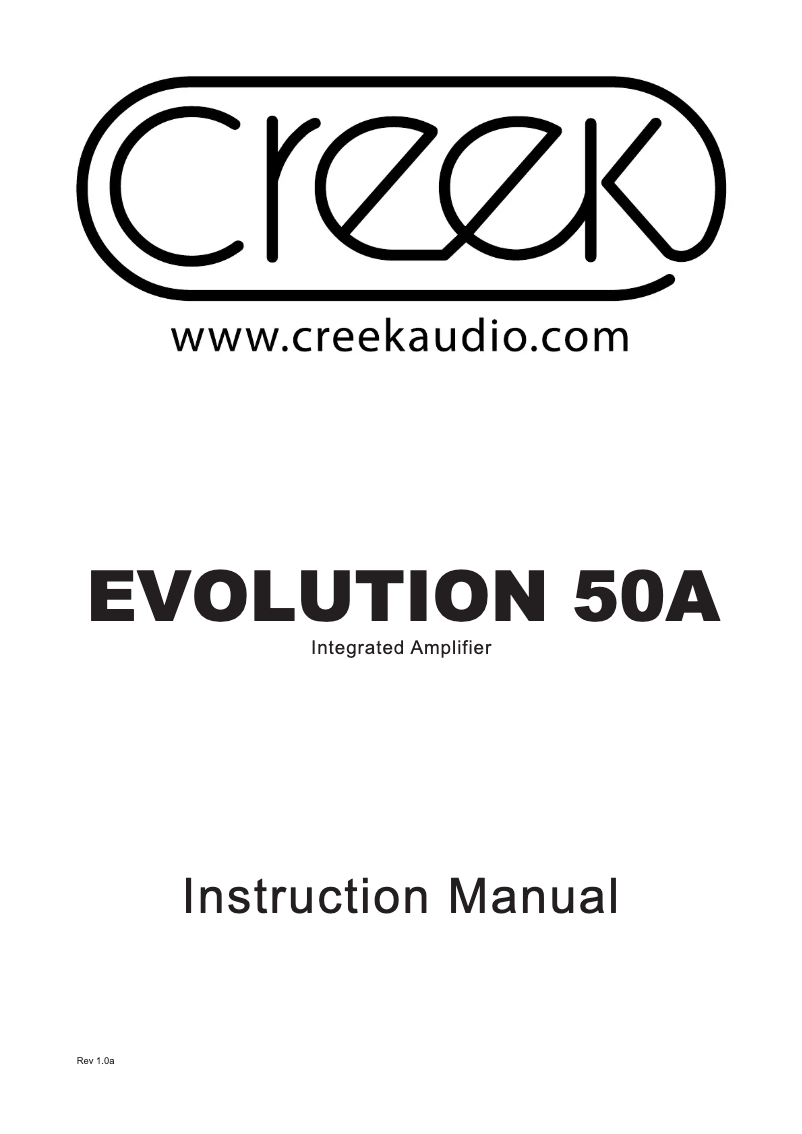 Page n°1 - Manuel utilisateur Creek Evolution 50A