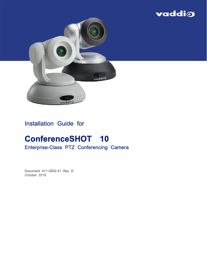 Page 1 de la notice Manuel utilisateur Vaddio ConferenceSHOT 10