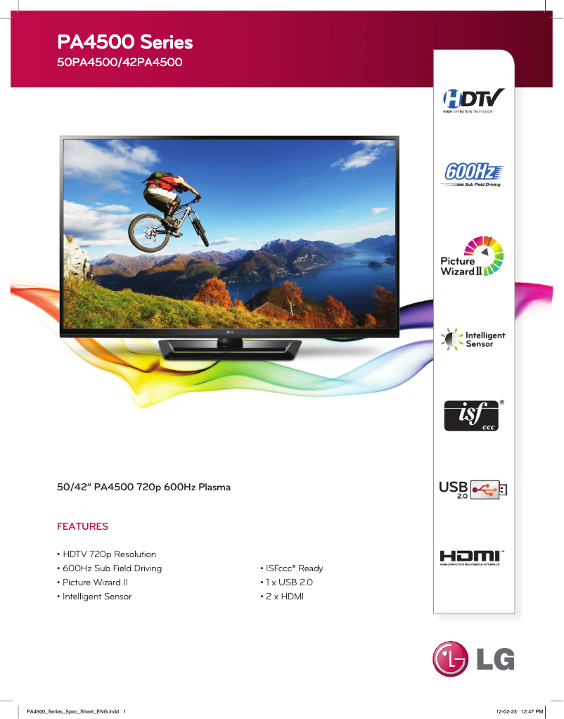 Imagen de la primera página del manual del dispositivo 50PA4500