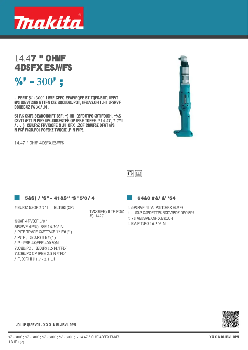 Page n°1 - Fiche technique Makita DFL300FZ