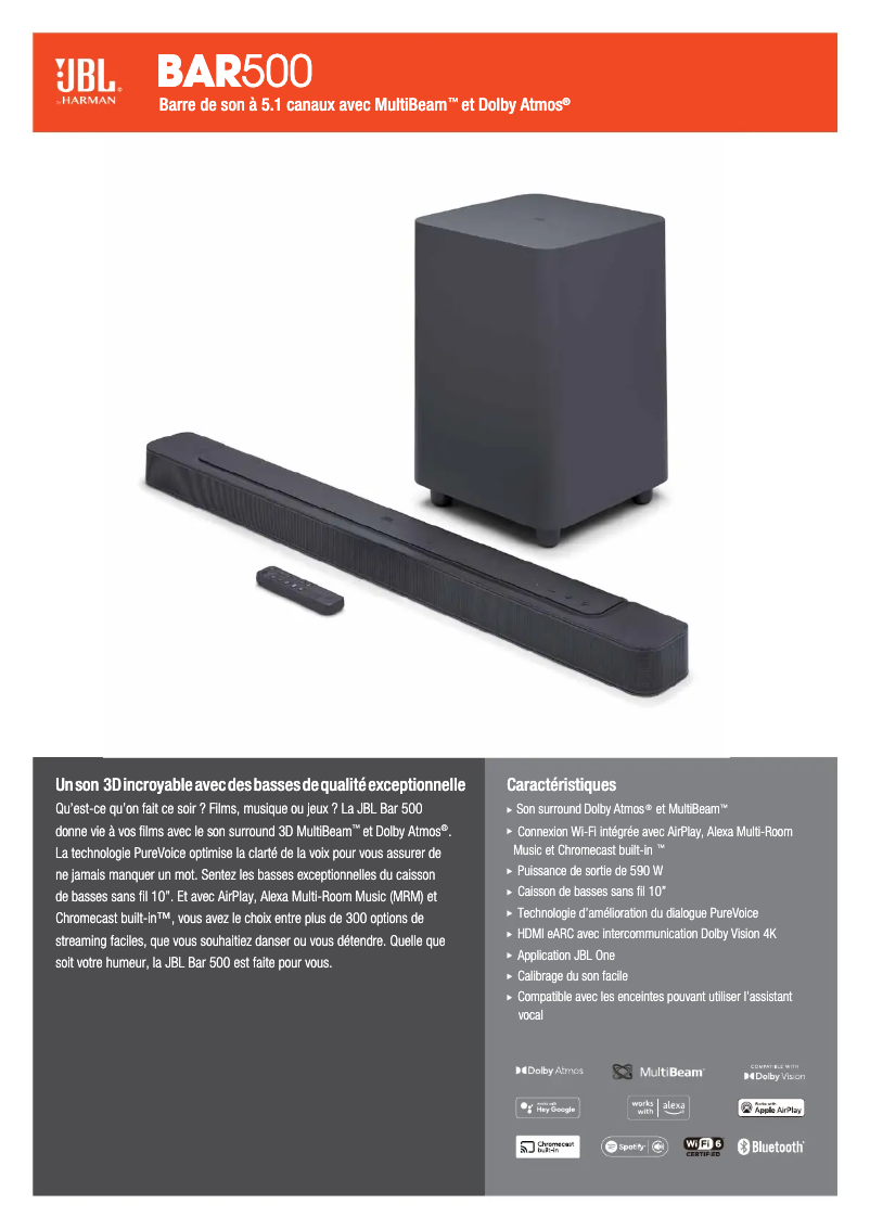 Image de la première page du manuel de l'appareil BAR 500