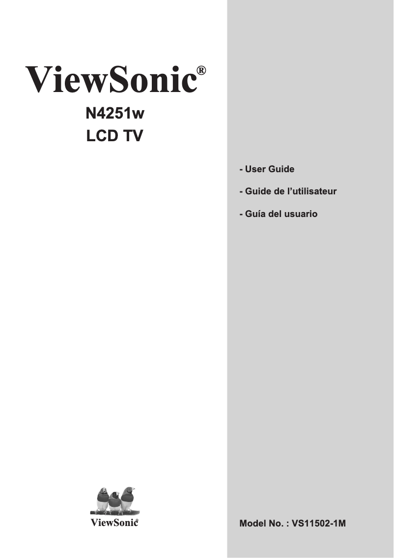 Page n°1 - Manuel utilisateur Viewsonic N4251w