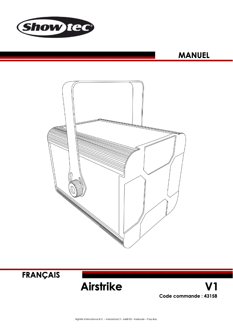Page n°1 - Manuel utilisateur Showtec Airstrike