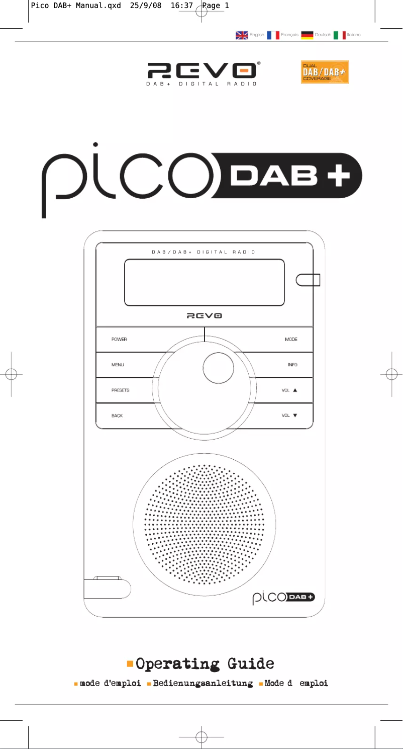 Page n°1 - Manuel utilisateur REVO Pico Dab+