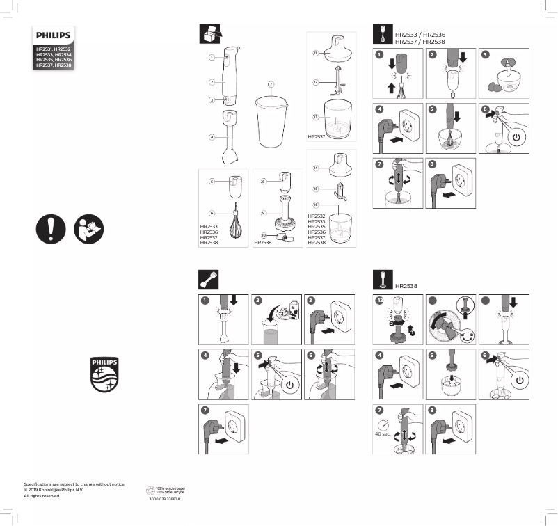 Image de la première page du manuel de l'appareil Daily Collection ProMix HR2537