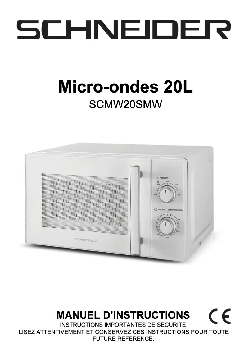 Page 1 de la notice Manuel utilisateur Schneider SCMW20SMW