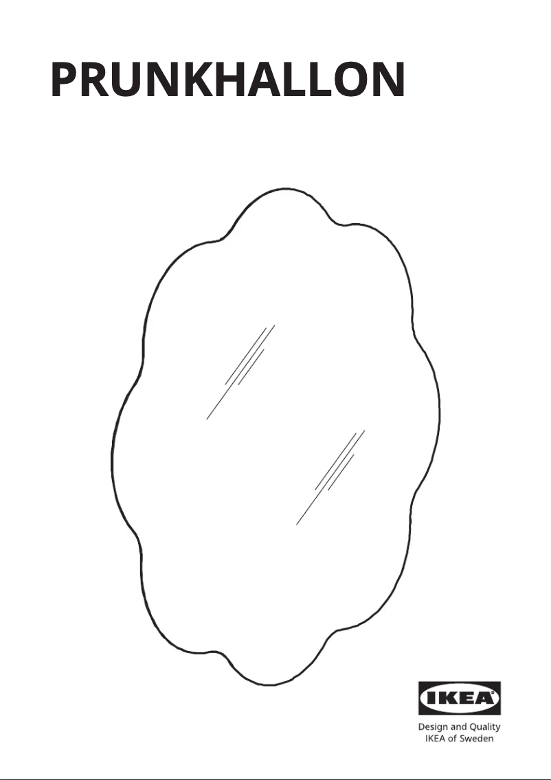 Page 1 de la notice Manuel utilisateur Ikea PRUNKHALLON 205.750.06