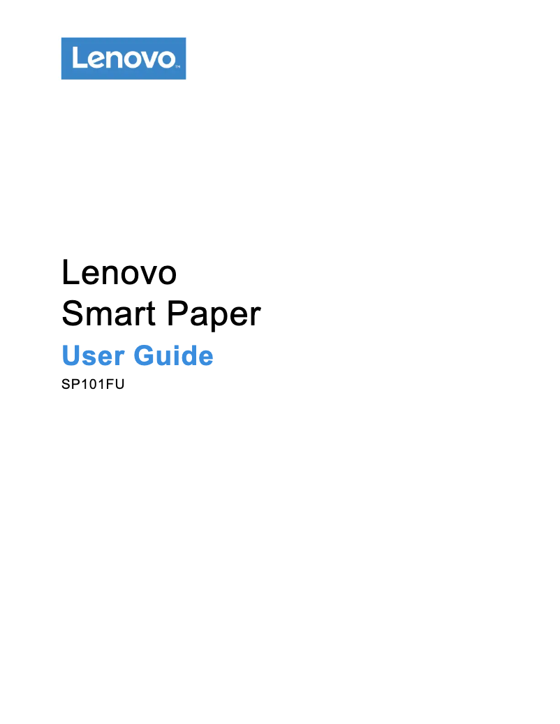 Page 1 de la notice Manuel utilisateur Lenovo Smart Paper
