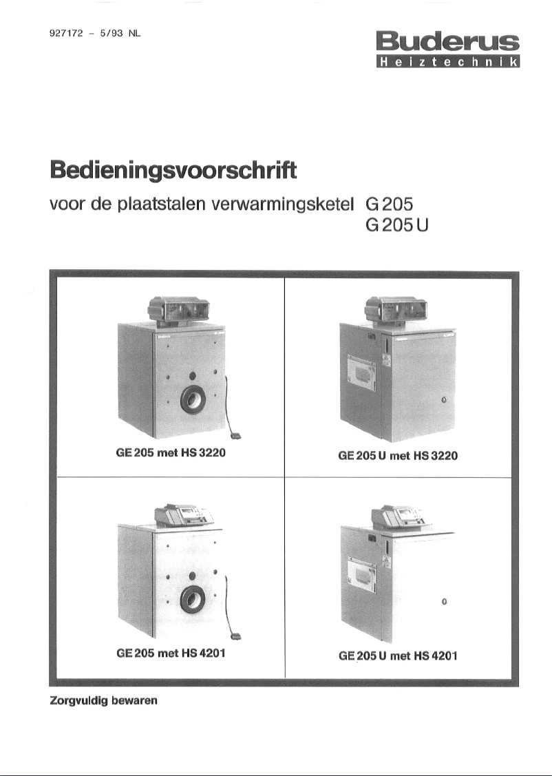 Page 1 de la notice Manuel utilisateur Buderus G205
