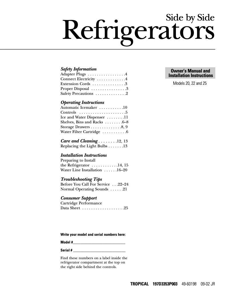 First page image of the manual for GST20IBMCC
