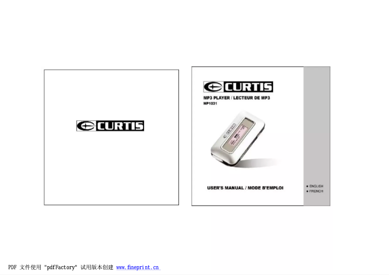 Page 1 de la notice Manuel utilisateur Curtis MP1031