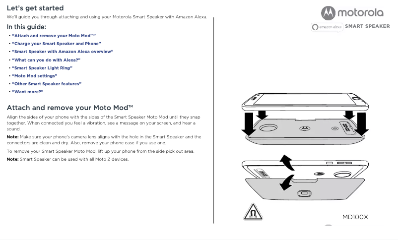 Page n°1 - Manuel utilisateur Motorola MD100X