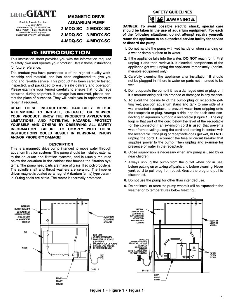 Page 1 de la notice Manuel utilisateur Little Giant TE-5.5-MDQ-SC
