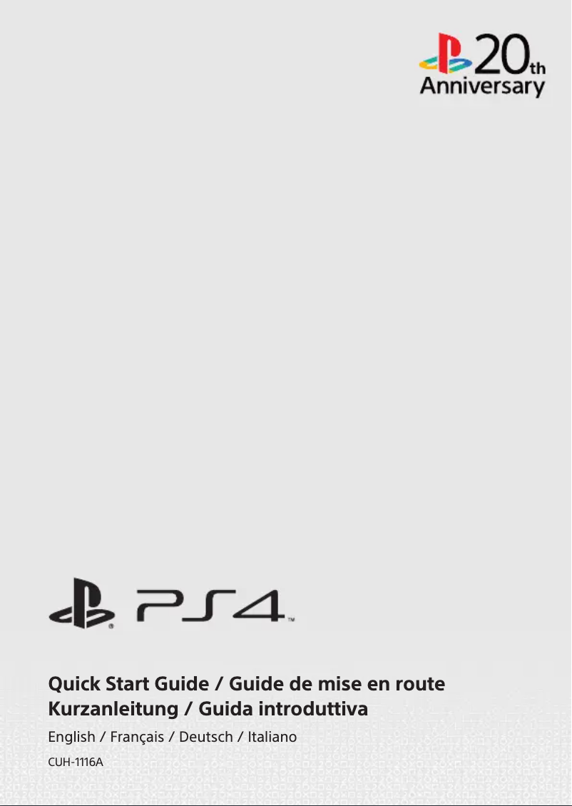 Page 1 de la notice Guide de démarrage rapide Sony PlayStation 4