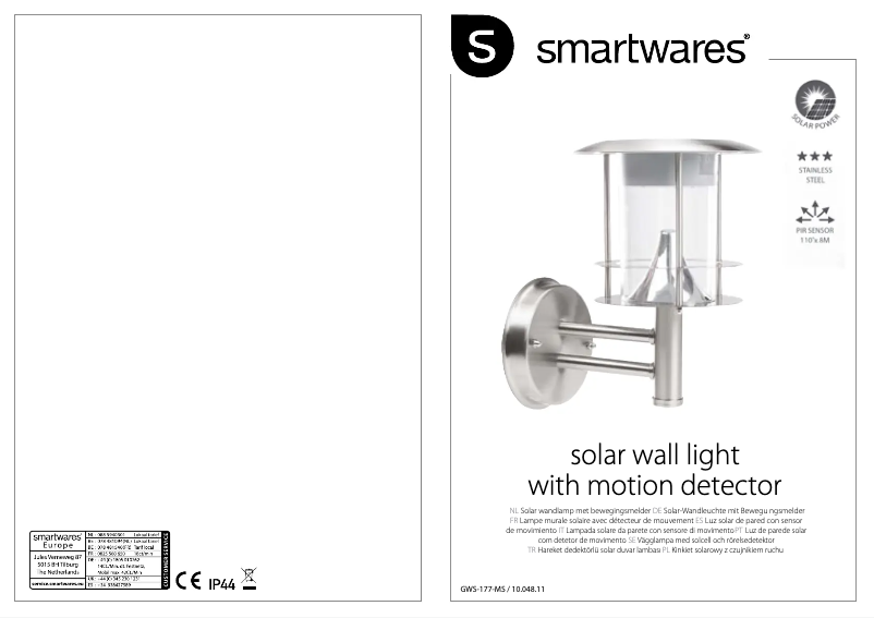 Page n°1 - Manuel utilisateur Smartwares 10.048.12