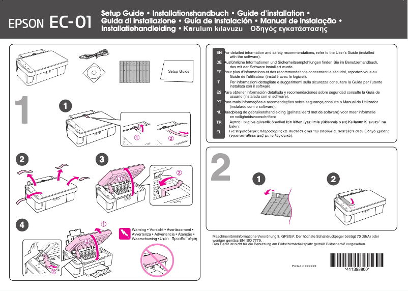 Página 1 del manual Manual de usuario Epson EC-01