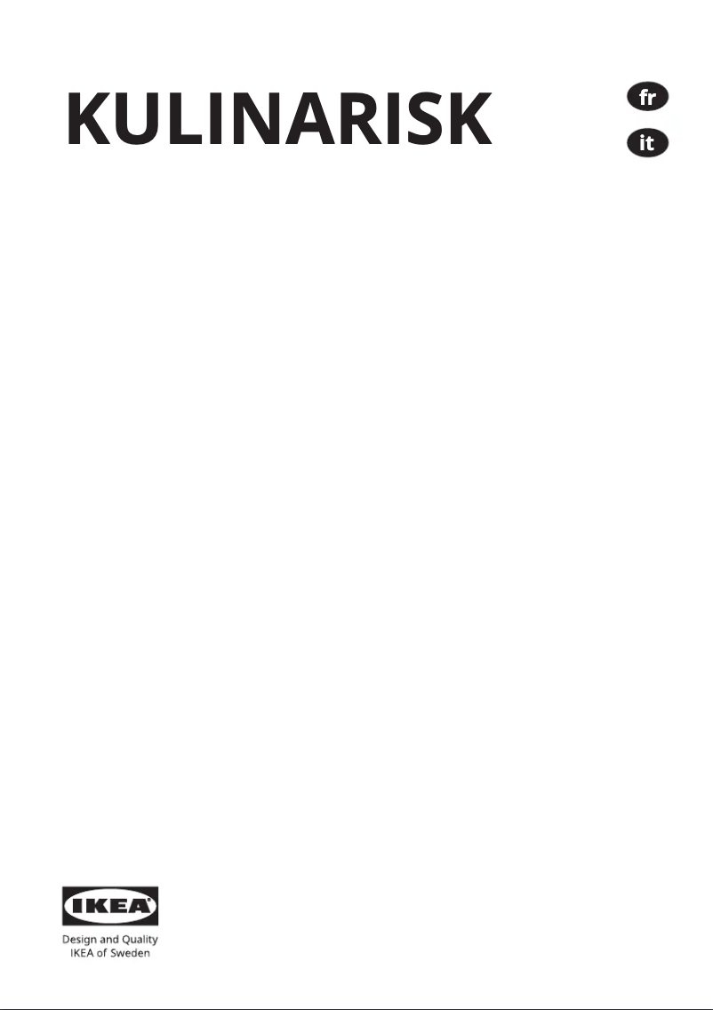 Page 1 de la notice Manuel utilisateur Ikea KULINARISK 704.168.21