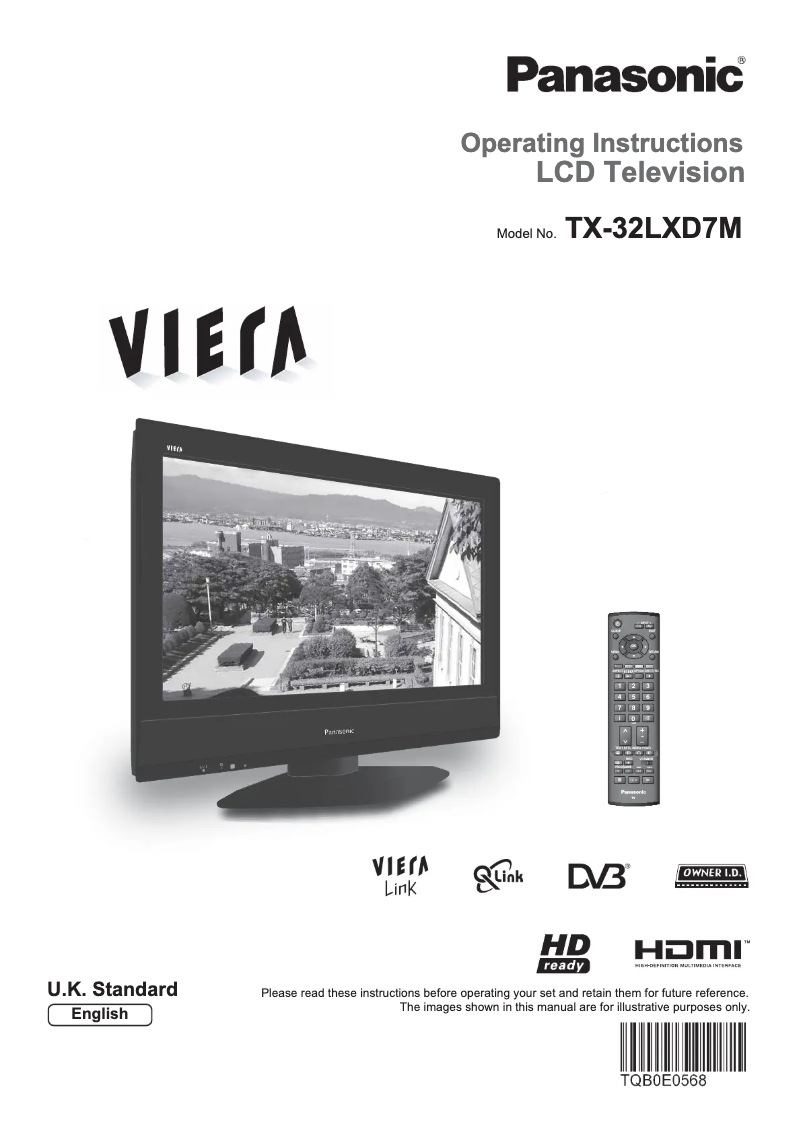 Image de la première page du manuel de l'appareil Viera TX-32LXD7M