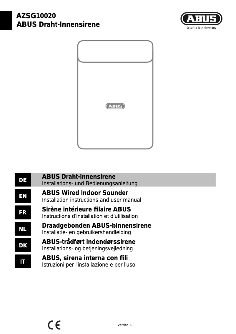 Image de la première page du manuel de l'appareil AZSG10020