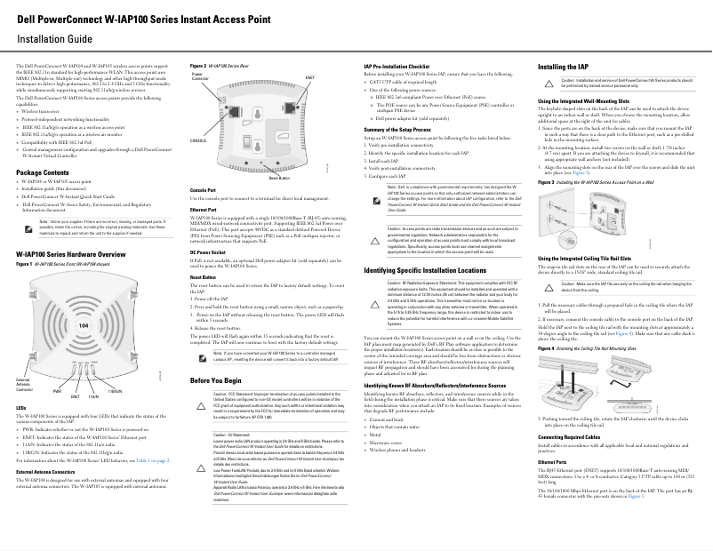 Image de la première page du manuel de l'appareil PowerConnect W-IAP104