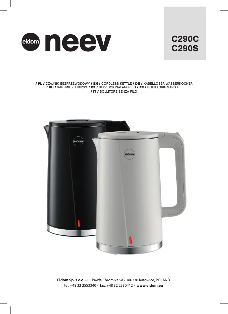 Page n°1 - Manuel utilisateur Eldom Neev C290C