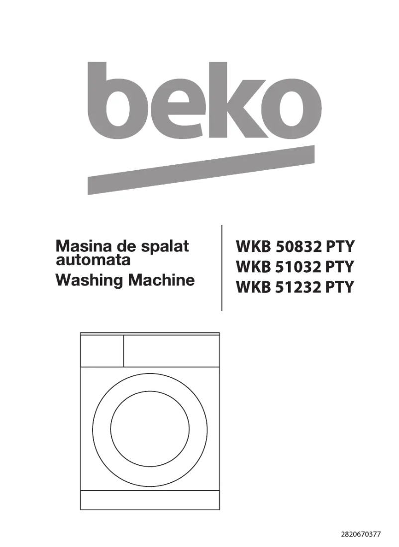 Page 1 de la notice Manuel utilisateur Beko WKB 50832 PTY