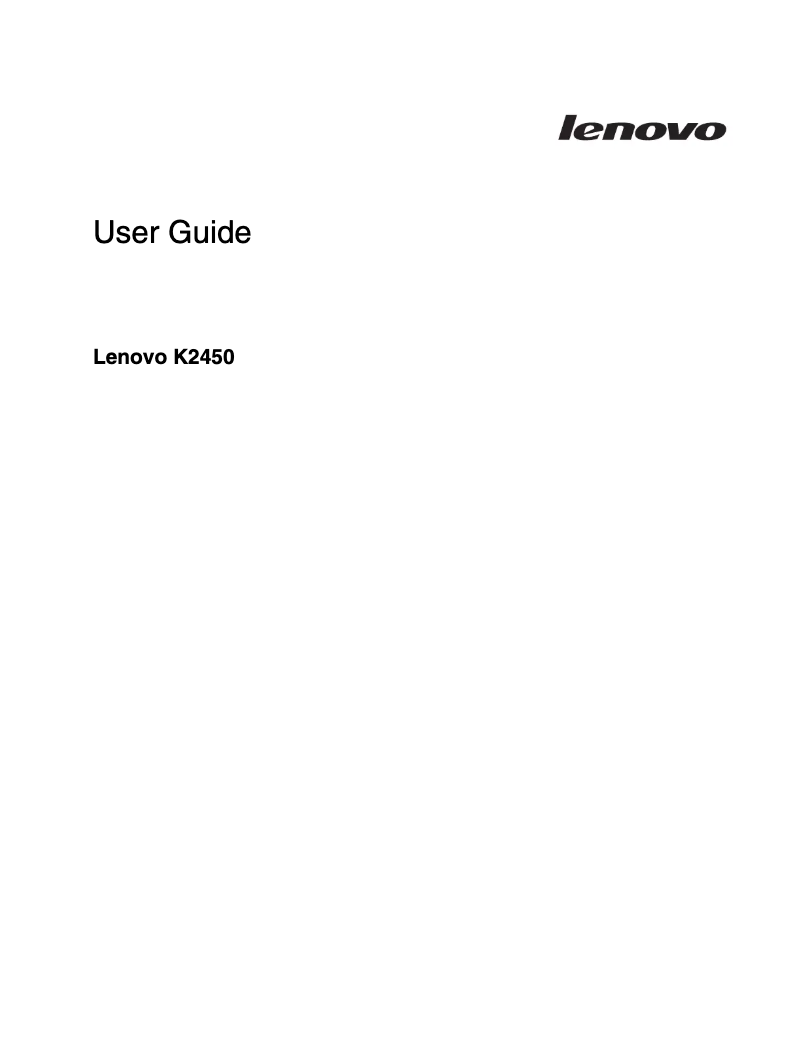 Page n°1 - Manuel utilisateur Lenovo K2450