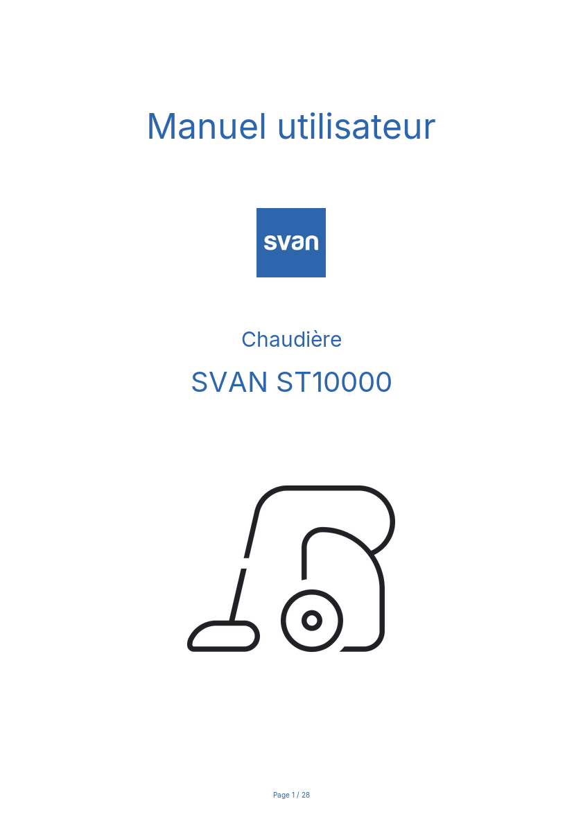 Page n°1 - Manuel utilisateur SVAN ST10000