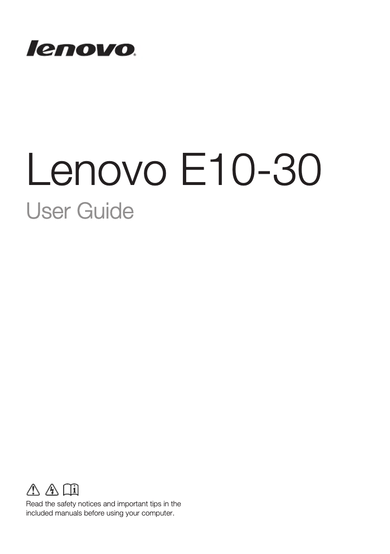 Página 1 del manual Manual de usuario Lenovo IdeaPad E10-30