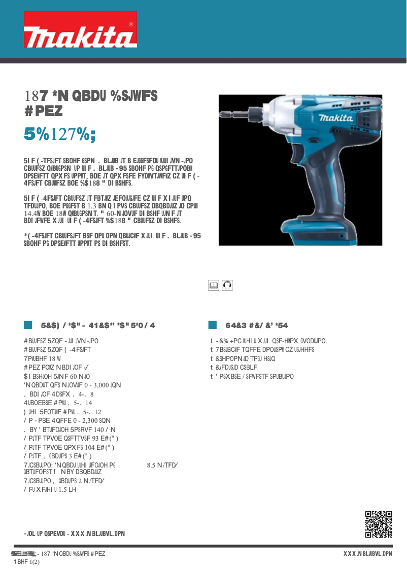 Image de la première page du manuel de l'appareil TD127DZ