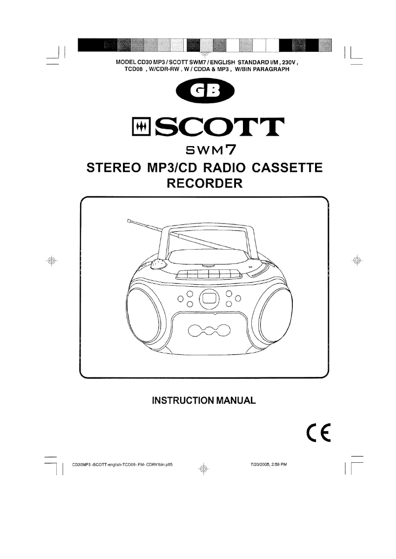 Image de la première page du manuel de l'appareil SW M7 CS