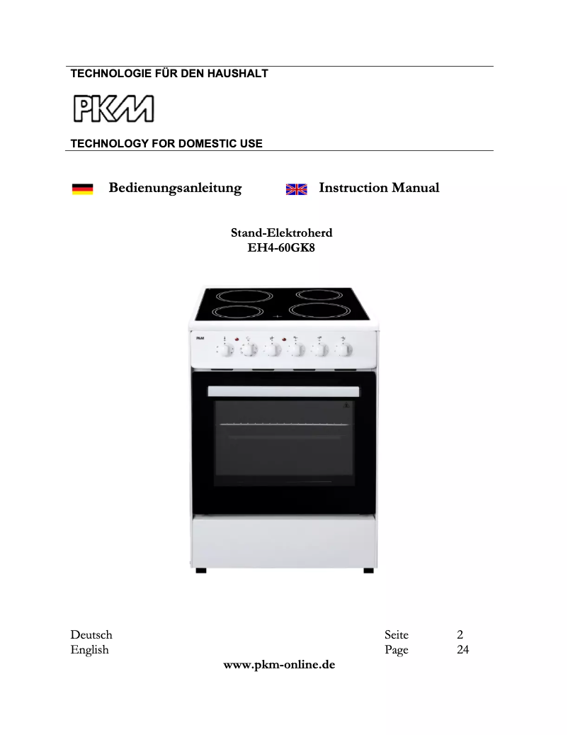 Image de la première page du manuel de l'appareil EH4-60GK8