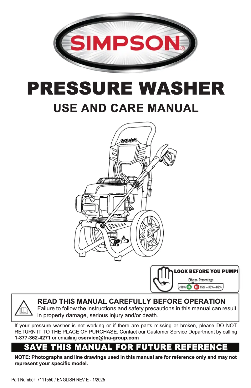 Page 1 de la notice Manuel utilisateur Simpson Megashot MS61228-S