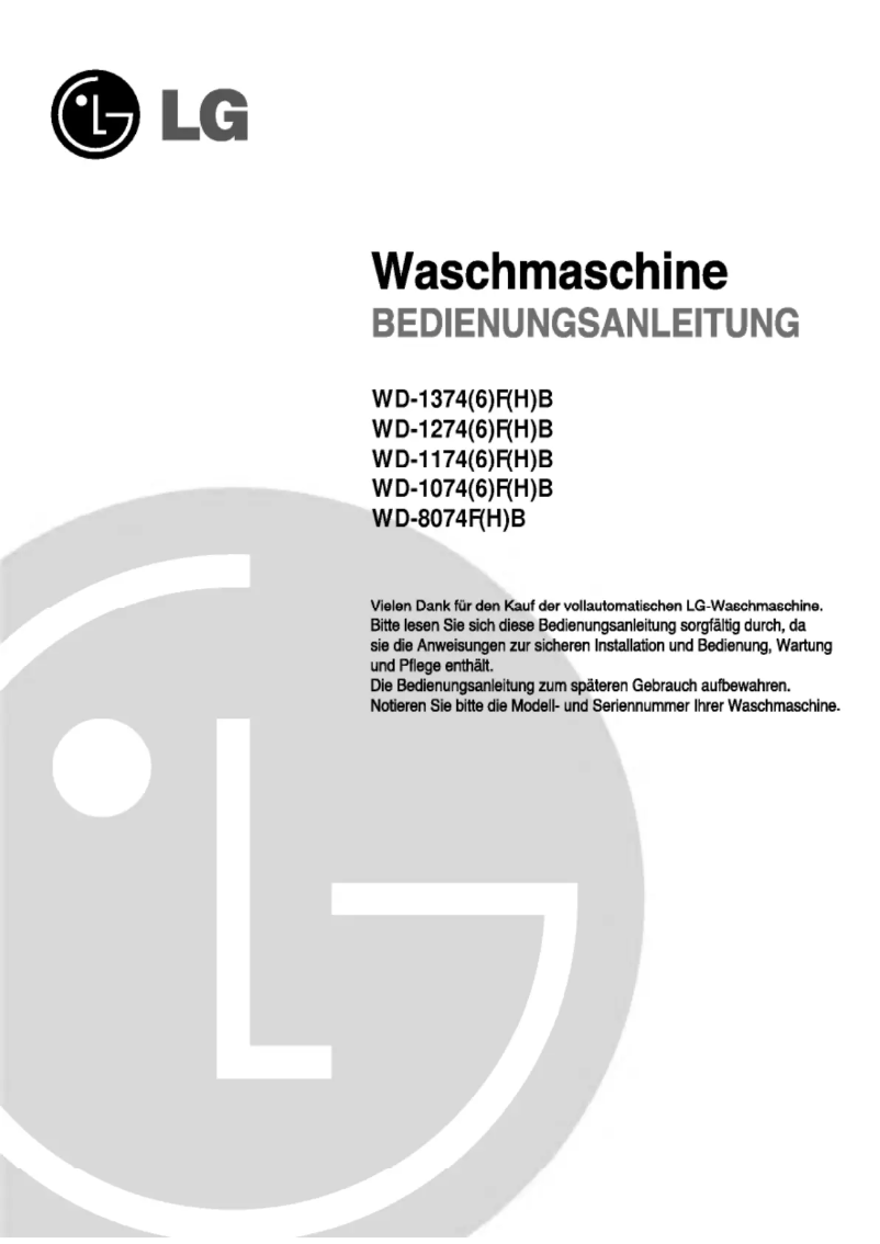 Page n°1 - Manuel utilisateur LG WD-1374FB