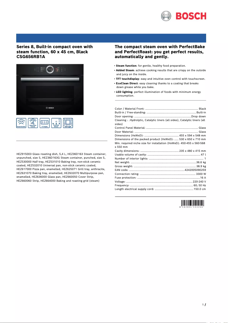 Image de la première page du manuel de l'appareil CSG656RB1A