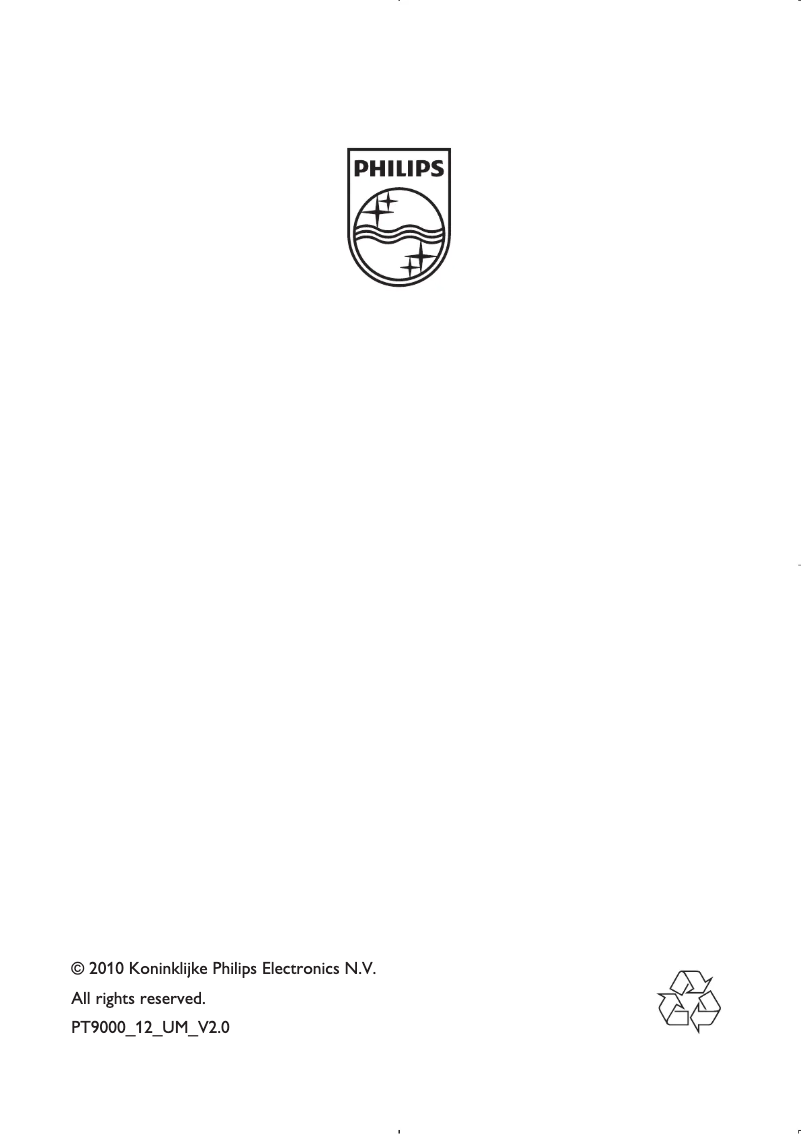 Page n°1 - Manuel utilisateur Philips PT9000