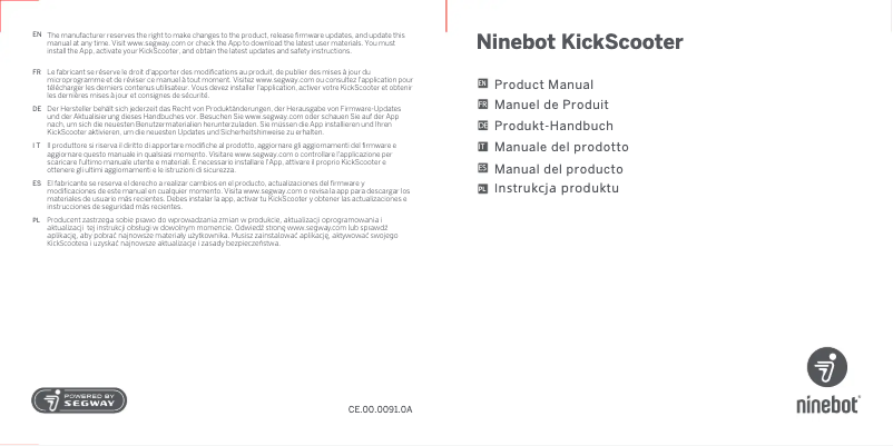 Image de la première page du manuel de l'appareil Ninebot KickScooter Air T15D