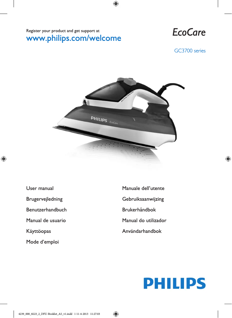 Page n°1 - Manuel utilisateur Philips EnergyCare GC3740