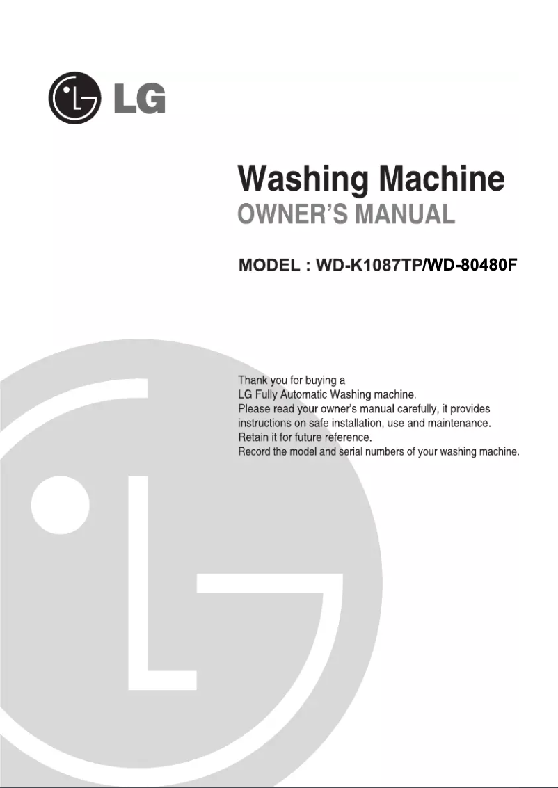 Image de la première page du manuel de l'appareil WD-10495F