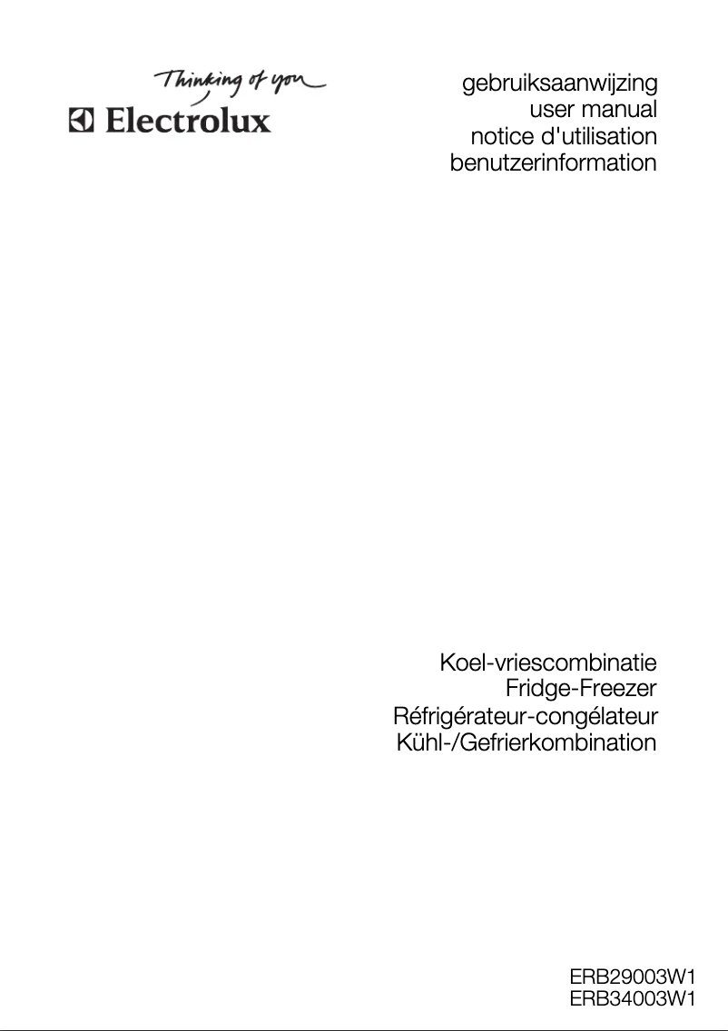 Page n°1 - Manuel utilisateur Electrolux ERB 34003 W1