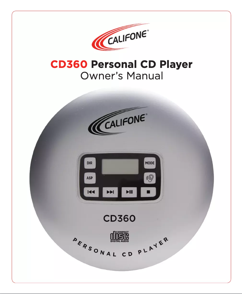 Image de la première page du manuel de l'appareil CD360