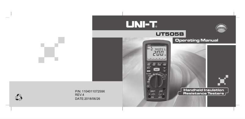 Page n°1 - Manuel utilisateur Uni-T UT505B