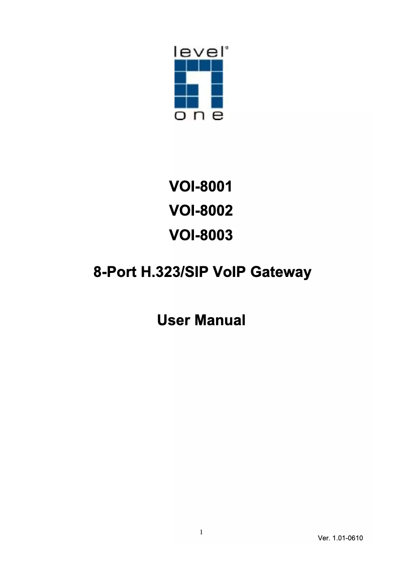 Image de la première page du manuel de l'appareil VOI-8001